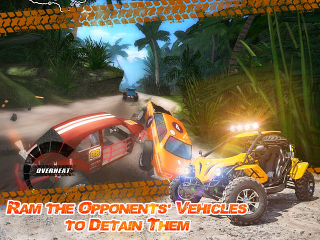 Jungle Racers Advanced Screenshot and Hint 2. Ram the Opponents' Vehicles to Detain Them!