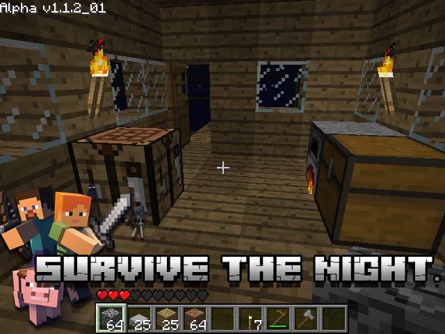 Minecraft Screenshot and Hint 2. Survive the night!