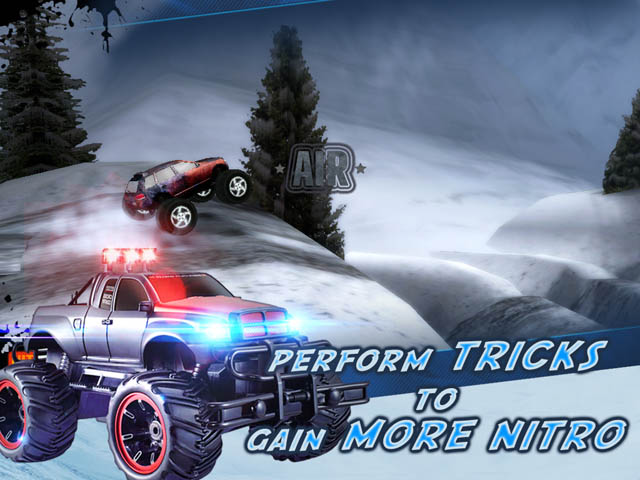 Monster Truck Trials Arctic Скриншот и Подсказка 2. Выполняй трюки, чтобы получить еще больше заряда нитро!