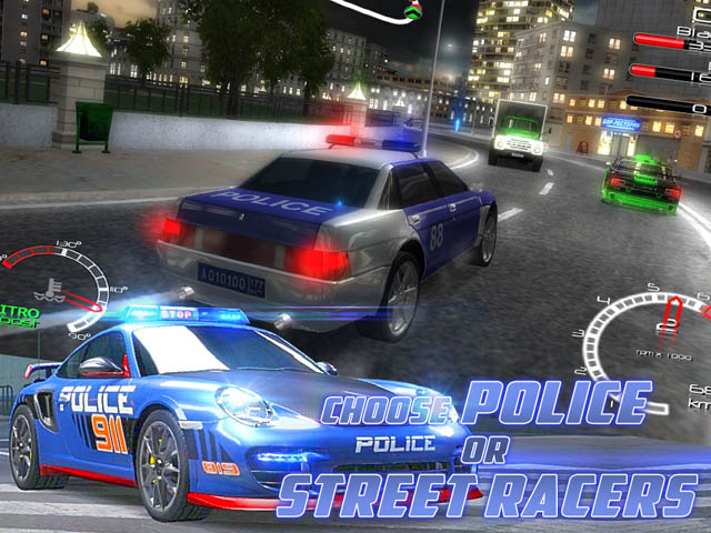 Street Racers Vs Police Скриншот и Подсказка 1. Выбери полицию или уличных гонщиков!