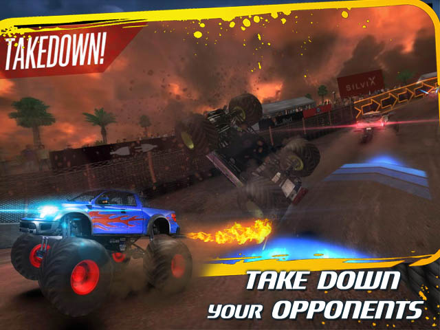 Insane Monster Truck Racing Скриншот и Подсказка 2. Иди на таран, чтобы вывести противника из строя!