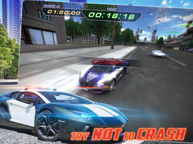 Police Supercars Racing Recharged Скриншот и Подсказка 3. Постарайся не попадать в аварии!