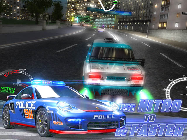 Street Racers Vs Police Скриншот и Подсказка 2. Используй нитро, чтобы быть быстрее!
